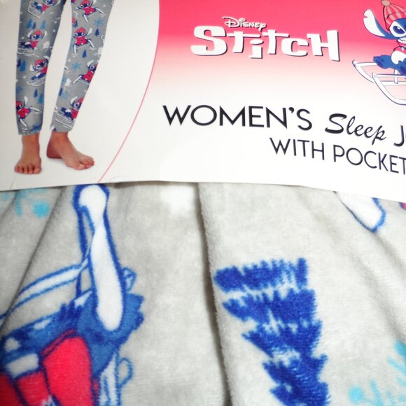 Womens 3X (22w-24w) Disney Winter Stitch Sleep Jogger Pants - Picture 4 of 6